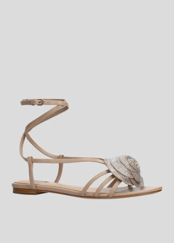 Lola Cruz Sandalia Plana-ROSE FLAT